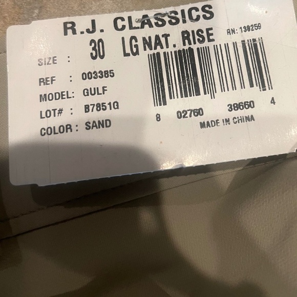 NEW R.J. RJ Classics Gulf Natural Rise Front Zip Breeches. Size 30L NWT - Picture 3 of 3